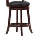 thumbnail image 2 of Weston Home Vertical Design Swivel Dark Cherry Finish Wood Counter Height Stool, Black Faux Leather, 2 of 6