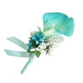 thumbnail image 5 of Fancy Calla Rhinestone Groom Bridal Bridesmaid Wedding Corsage Girls Prom Sky Blue, 5 of 5