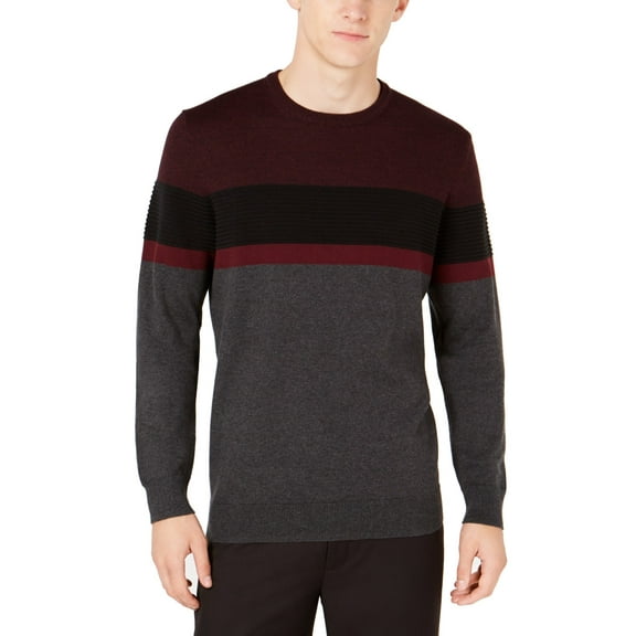 Alfani Men's Ottoman Striped Sweater Red Size XX-Large