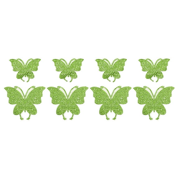 Uxcell 8Pcs Butterfly Car Decals for Women, 2 Size Rhinestone Crystal Sticker Decoration, Light Green