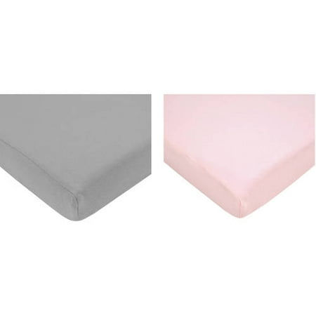 Your Choice TL Care 100 Percent Cotton Jersey Knit Crib Sheet, 2 Pack Value