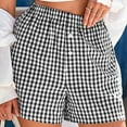 thumbnail image 2 of yillto Womens Pajama Short Cotton Soft Comfy Cute Sleepwear Elastic Loose Plaid Pjs Shorts Bottoms, 2 of 5