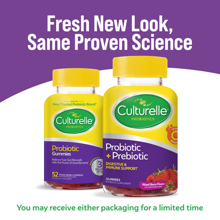 Culturelle Daily Probiotic Gummies for Women & Men, Berry Flavor, 52 Count