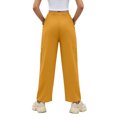 thumbnail image 5 of Linen Barrel Pants Women Drawstring High Waisted Wide Leg Trousers Summer Lounge Pants with Pockets Boho Beach Pant, XL, 5 of 8