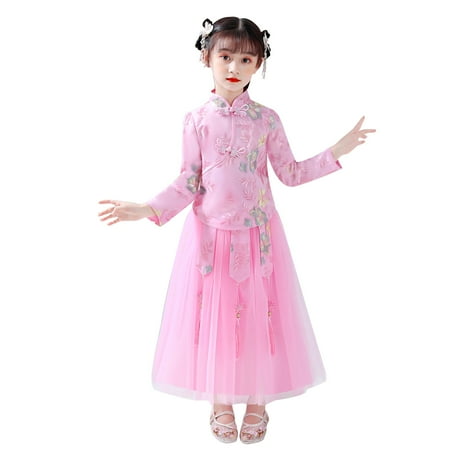 

Dadaria Baby Girl Clothes Newborn Winter 2Y-13Y Toddler Kids Lunar Chinese New Year Tang Suit Princess Dresses Set Pink 150 Toddler