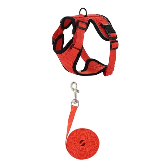 Escape Proof Cat HarnessandLeash Set Adjustable Red Xs Nylon Mesh Cat Walking Harness VestwithAdjustable StrapsandBucklesforDaily Outdoor Walks 1 Pack