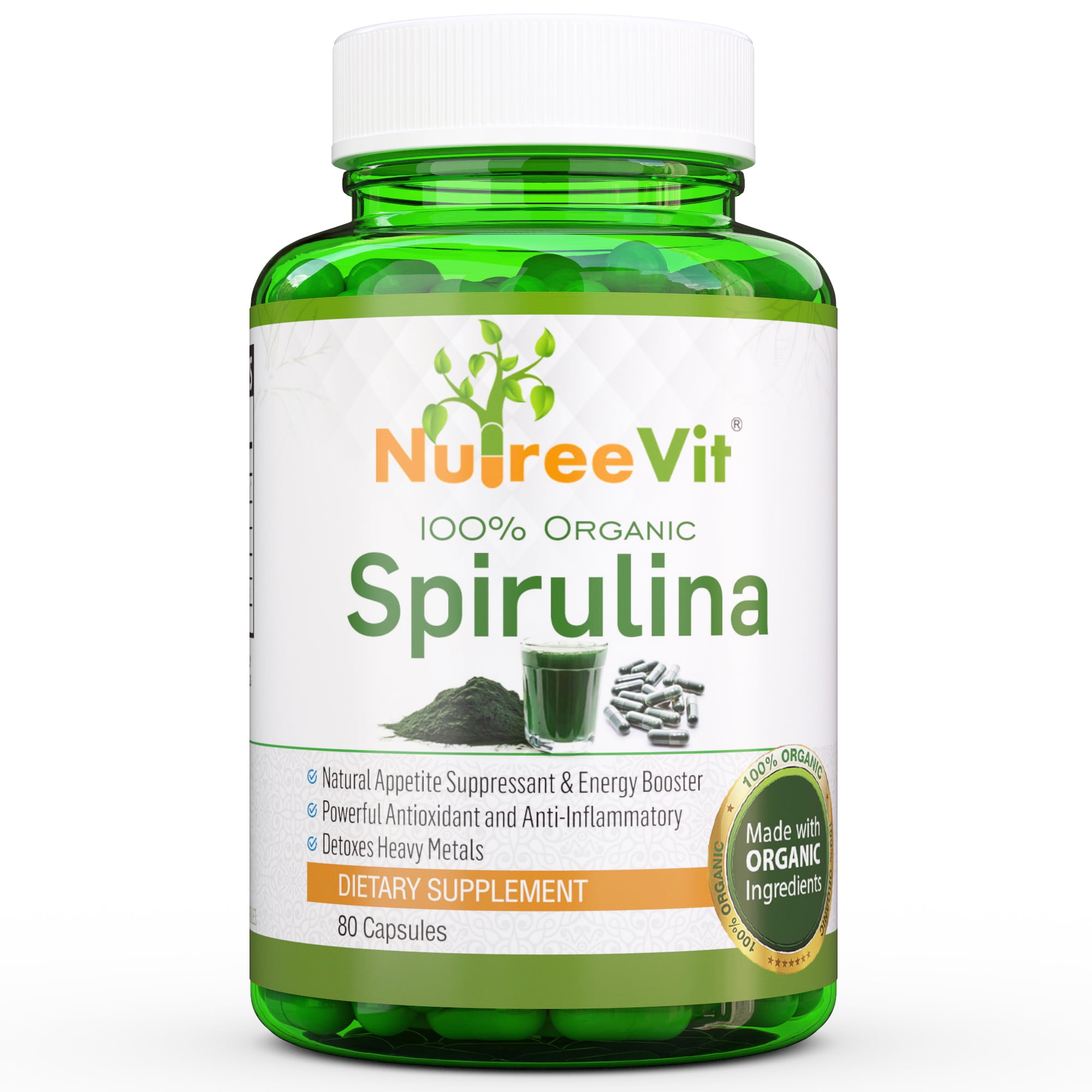 PURE ORGANIC SPIRULINA EXTRACT 320 CAPSULES