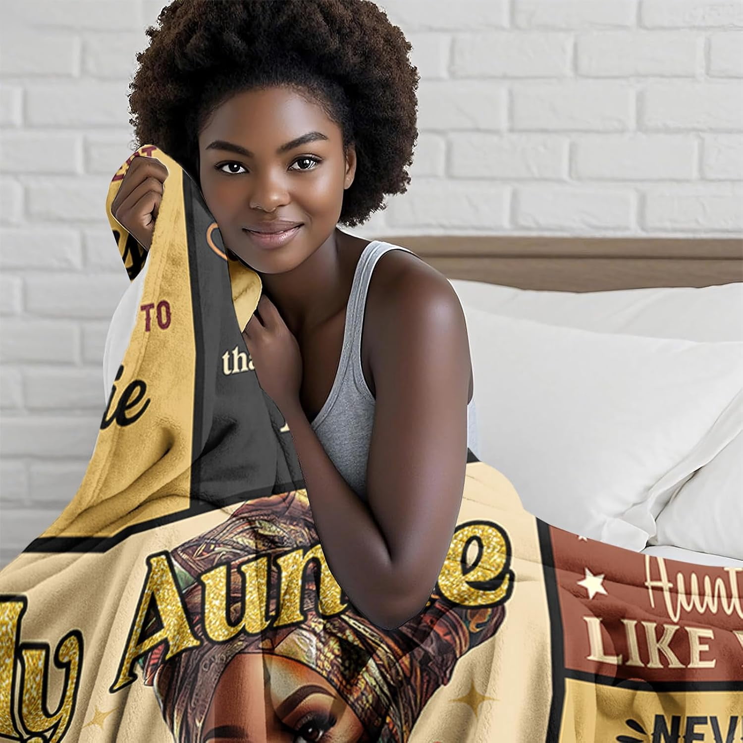 African American Aunt Gifts Blanket 60"X50", Black Aunt Birthday Gifts, Auntie Gift Ideas, Afro Encouragement Inspirational Gift for Auntie Women Mother 's Day