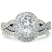Pompeii 1ct Diamond Engagement Ring Set 14K White Gold (G/H,I1)