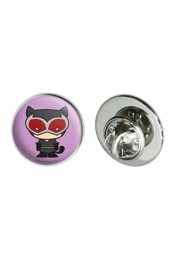 Batman Catwoman Cute Chibi Character Metal 0.75" Lapel Hat Pin Tie Tack Pinback