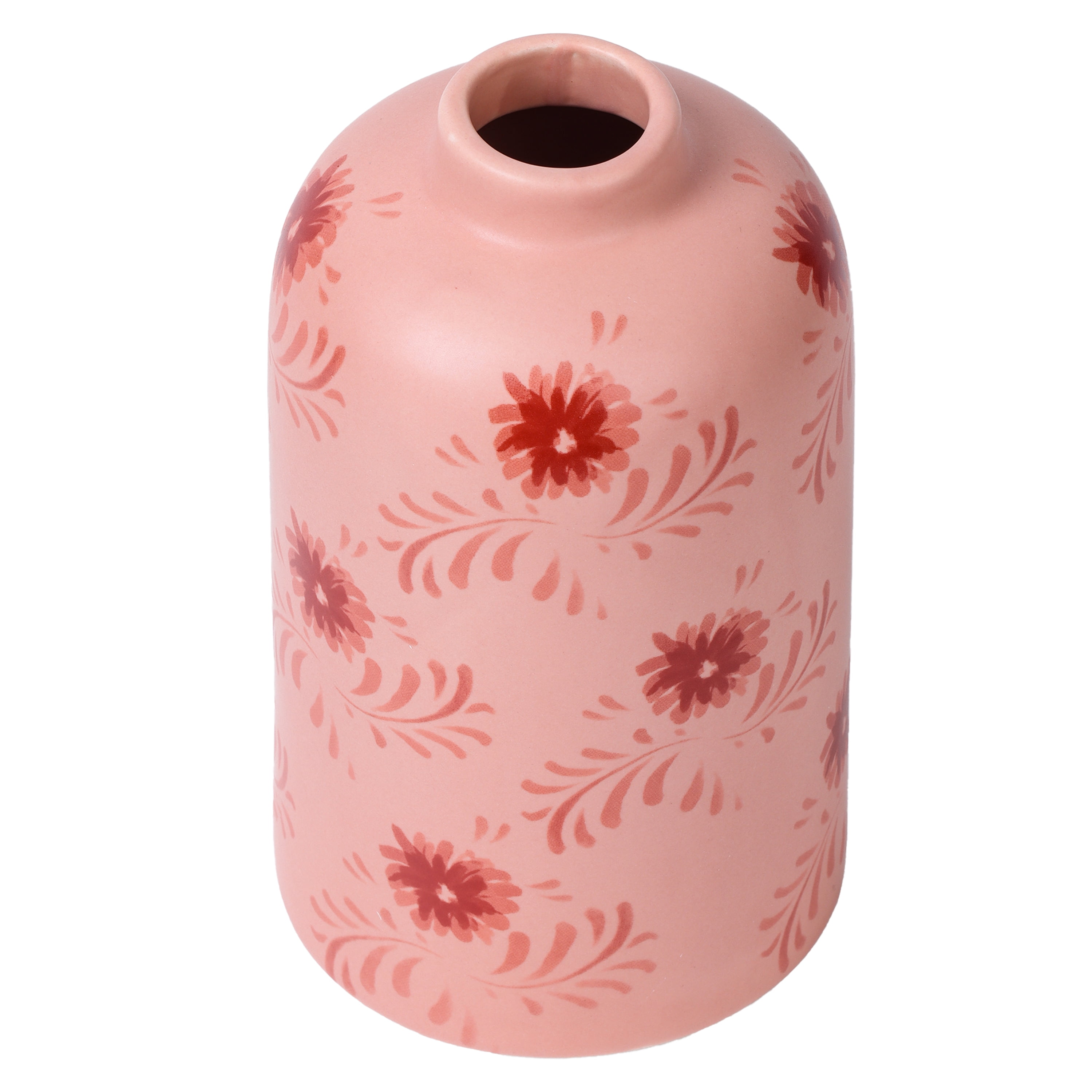 Mainstays by Becky G. & Alejandra Small 6.38 in Pink Flower Decorative Ceramic Vase