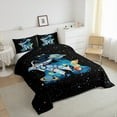 thumbnail image 3 of jejeloiu Letter A Monogrammed Bedding Comforter Set,Cartoon Astronaut Twin Comforter Sets,Galaxy Planet Bedding Set For Boys,Microfiber Room Decorative Reversible,2-Piece, 3 of 8