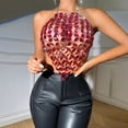 thumbnail image 5 of Women Blouse, Women's Open Back Diamond Body Top Backless Halter Shirt Club Top, 5 of 8