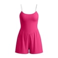 thumbnail image 7 of lcziwo Rompers for Women Dressy Casual Spaghetti Strap Workout Athletic Shorts Jumpsuits Summer Beach Vacation Clothes Hot Pink L, 7 of 7