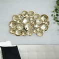 thumbnail image 2 of DecMode Aluminum Modern Overlapping Round Plates Wall Décor 43"W x 29"H, with Shiny Gold Finish, 2 of 7
