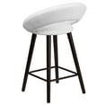 thumbnail image 4 of Emma + Oliver 24"H Cappuccino Wood Rounded Back Counter Stool - White Vinyl, 4 of 7