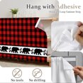 thumbnail image 5 of Red Black Plaid Cabinet Curtains 27.6"W x 35.4"L, Country Vintage Bear Buffalo Gingham Under Sink Skirt for Bathroom Vanity Kitchen Self Adhesive, Dust-Proof Privacy Curtain for Closet Shelves, 5 of 9