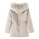 thumbnail image 3 of Chaquetas y abrigos casuales con capucha y manga larga para mujer, abrigo con bolsillo y cremallera, chaqueta larga de invierno de algodón con plumón y manga larga para mujer, 3 of 6