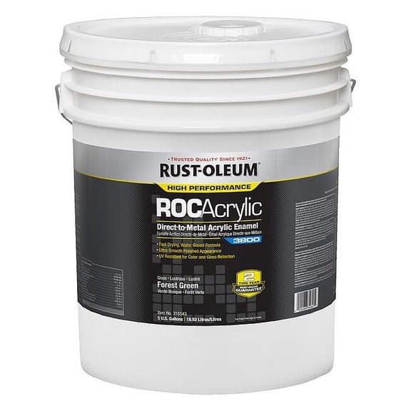 Rust-Oleum Acrylic Enamel Coating,Forest Green,5gal 316543