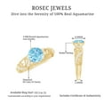 thumbnail image 6 of Rosec Jewels Aquamarine Diamond Engagement Ring for Women - Vintage Style Ring - 6 mm - AAA Quality Certified - With Jewelry Box, 925 Sterling Silver, US 4.00, 6 of 7