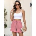 thumbnail image 5 of Shorts à Carreaux Rouges pour Femmes Grande Taille Été 2025 Décontracté Mignon Shorts à Volants Confortables Taille Élastique avec Cordon de Serrage Poches, 5 of 5
