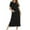 Black, variant on Women Zipper Front Robe Short Sleeve Zip Up Bathrobes House Coat Long Nightgown with Pockets Soft Loungewear S-3XL