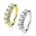 thumbnail image 2 of Open Hoop Rings for Nose, Ear Cartilage and Lip Piercings 14Kt Gold Five CZ, 2 of 3