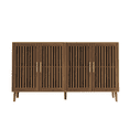 thumbnail image 2 of Dining Room Sideboards, 63 inch Walnut Sideboard Buffet Cabinet With Storage ,Grille-Striped 4 Doors Sideboard,Multifunctional Accent Cabinet for Dining Room,Living Room,Entryway,Kitchen, 2 of 4