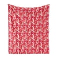 thumbnail image 1 of Valentines Day Soft Flannel Fleece Blanket, Heart Shapes Shabby Romantic Day Theme Love in Gradient Warm Tones, Cozy Plush for Indoor and Outdoor Use, 50" x 70", Dark Coral and Pink, by Ambesonne, 1 of 5
