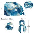 thumbnail image 6 of RATGDN Blue White Marble Working Cap Scrub Cap for Women Men - Adjustable Bouffant Tie Back Hat with Hair Bow - Perfect for Work, Casual Wear, Nurses and Medical Professionals - One Size Fits All, 6 of 6
