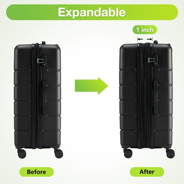 EDX 24 Inch Hardside Luggage, Expandable Rolling Luggage with TSA
