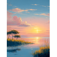 thumbnail image 1 of Qisvanset Serene Sunset Landscape Canvas Wall Art 15.75x11.81 Inches, 1 of 8