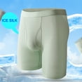 thumbnail image 4 of Cotton Underwear for Men Long Leg Boxer Briefs Mens Classic Solid Color Breathable Stretchy Mid Waisted Comfort Homewear Athletic Workout Boxers, 4 of 4