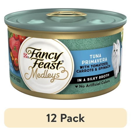 (12 pack) Purina Fancy Feast Medleys Food, Wet Cat Food, Tuna Primavera & Spinach, 3 oz Can