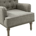 thumbnail image 5 of Wooden Armchairs set of 2 Nailhead Trim Carved Legs Comfy Accent Chair Tufted Back Home Living Room Grey, 5 of 6