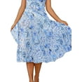 thumbnail image 4 of MYLookk Women Short Sleeve Casual Floral Print Swing Midi Dress Sundress, 4 of 5
