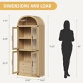 thumbnail image 2 of 71.7" Tall Arched Kitchen Pantry Cabinet, Wood Kitchen Storage Cabinets with 2 Large Drawers and Doors, Modern Farmhouse Versatile Cupboard Bookcase for Dining Room, Bathroom, Home Office, 2 of 7