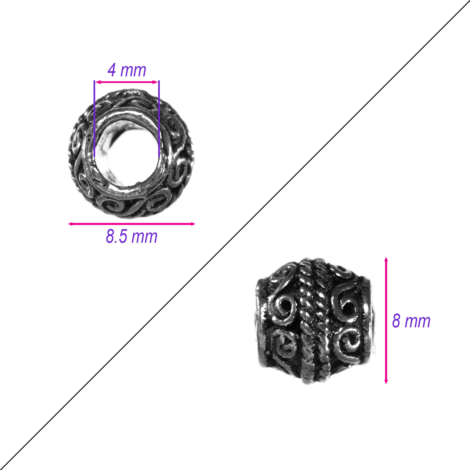Craft County Copper Rondelle Beads – Three Textured Bead Packs – Spacer Beads – Silver Tinted Loose Beads