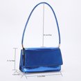 thumbnail image 3 of Bolsa De Hombro Bolso vagabundo para mujer PU Láser Brillo Axila Bolso Solapa para regalo de cumpleaños (Azul) Likrtyny Para Estrenar, 3 of 9