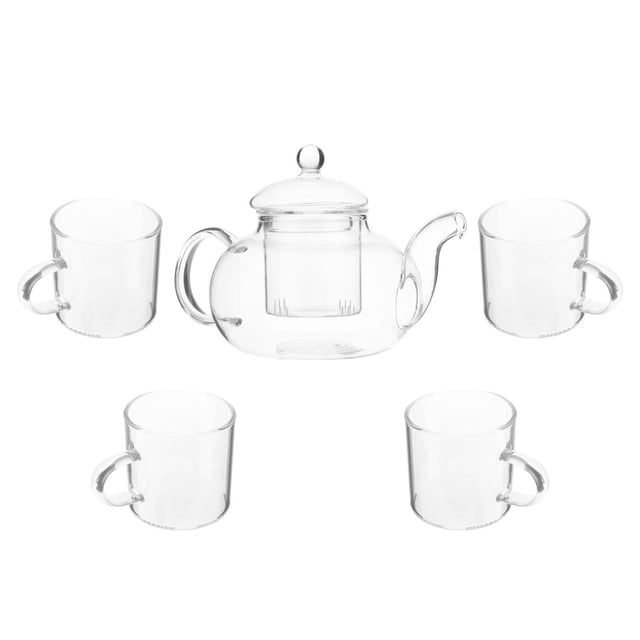 simhoa Teaware Set Flower Borosilicate Glass Heat Stabile Filtering for D D