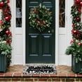 thumbnail image 4 of Black Christmas Doormat Outdoor Entrance Non-Slip Holly Pine Branches Pinecones Front Door Mat Merry Xmas Decor Washable Winter Welcome Doormat 17"x30" Christmas Decorations for Home Indoor Outdoor, 4 of 6