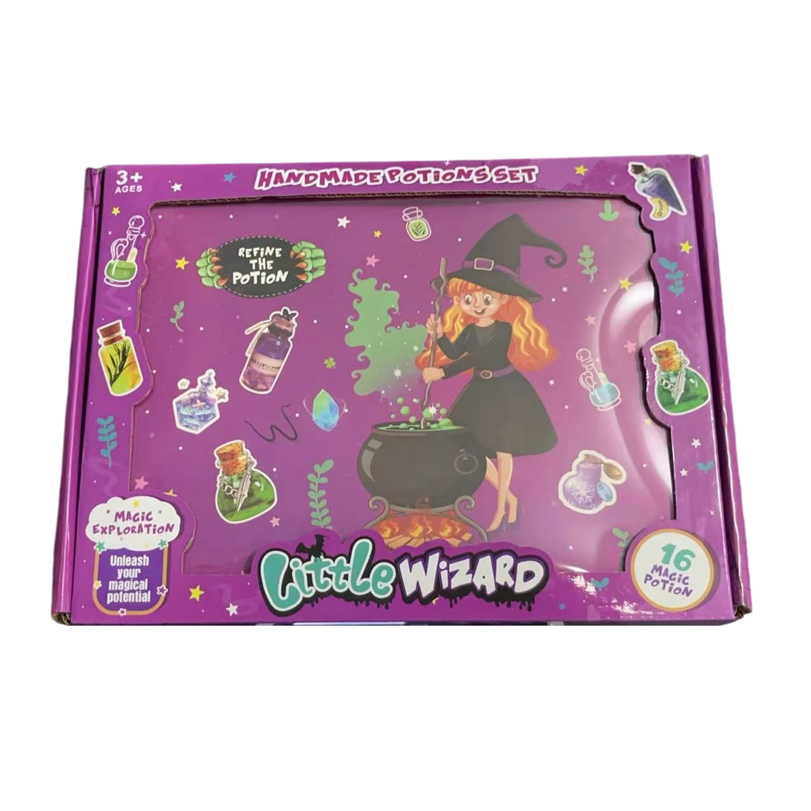 16 Count 50Ml Children's Diy Potion Making Kit With Glow-In-Dark Beads & Recipe Book, Creative Science Craft Set For Kids, Halloween Christmas Birthday Gift For Family Fun