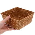 thumbnail image 3 of Rectangular Seagrass Storage Basket Khaki 1Set 7.1x7.1x3.5in, 3 of 8