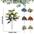 thumbnail image 3 of Artificial Rose Cemetery Flowers with Vase, Grave Decorations Rose, Weatherproof Grave Memorial Flower Bouquet for Headstone, Long-Lasting Funeral Floral Arrangement for Outdoor Use, White, 3 of 4
