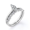 thumbnail image 4 of JeenMata Anillo Solitario de Talla Marquesa de 1,75 Quilates Conjunto de Boda Festoneado Estilo Art Déco: Baño de Oro Blanco de 18 K sobre Plata (Personalice la Banda de Su Anillo de Bodas), 4 of 6