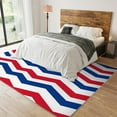 thumbnail image 3 of Blue and Red Geometric Stripes Area Rug, Abstract Distorted Water Ripple Art Indoor Rugs, Anti-Slip Backing Washable Indoor Carpet for Living Room Bedroom Dining Room 5' x 8', 3 of 6