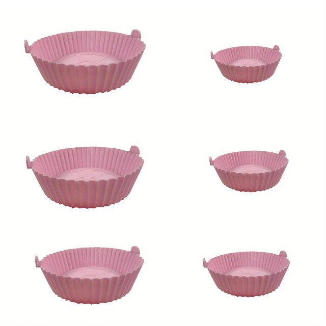 6pcs, Silicone Air Fryer Liners, 6 Different Sizes Air Fryer Liners Pots, Silicone Basket Bowls, Reusable Baking Trays, Oven Accessories, Baking Tools, Kitchen Gadgets, Kitchen Accessories, Home Kitc