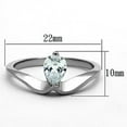 thumbnail image 2 of High polished (no plating) Stainless Steel Ring with AAA Grade CZ in Clear for Women Clear Stone Color Style TK1336 Size 10, 2 of 4