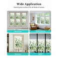 thumbnail image 6 of Window Privacy Film Eucalyptus Botanical Green Stained Glass Window Film Decorative Sun Block Window Cover Spring Blooms Leaves Window Clings Static Adhesive Sticker for Bathroom 19.6"x39.3", 6 of 7