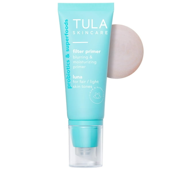 Tula Skin Care Filtro Facial Imprimador Difuminado E Hidratante - Luna De Gran Tamaño, Unifica La Apariencia Del Tono Y Enrojecimiento De La Piel, Hidrata Y Mejora El Uso Del Maquillaje, 2.02 Fl Oz